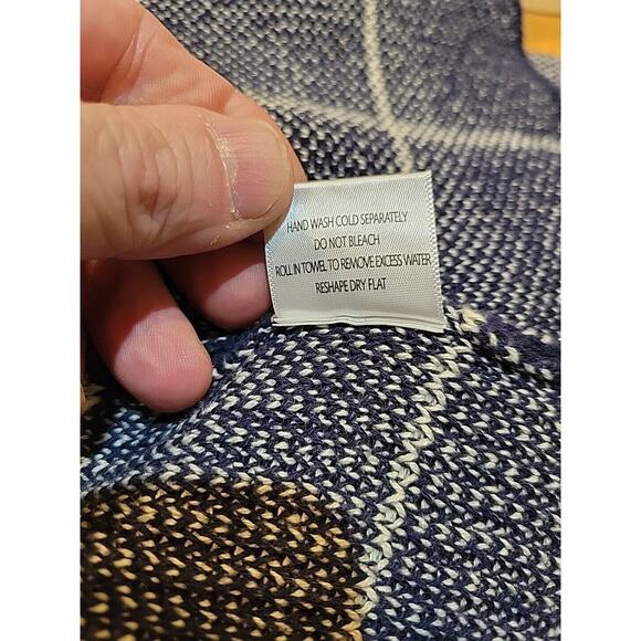 ModCloth Simply Snuggly Navy And White Plaid Open Cardigan Women’s Size M - Picture 7 of 8